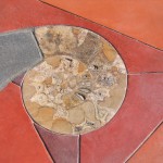 Detail of paving at center of plaza.