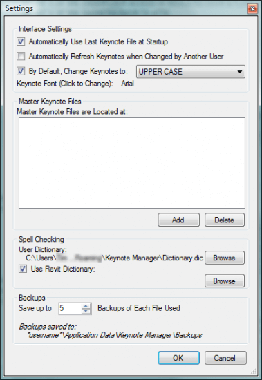 Settings Dialog